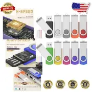 Portable 32GB USB Drives Bulk Pack - 10 Colorful Memory Sticks with Lanyards