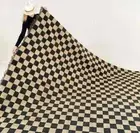 Handwoven Checkered Rug - Black Beige Checkerboard Pattern Living Room Carpet