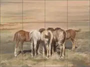 Ceramic Tile Mural Backsplash Hughbanks Horses Country Life Art DHA017