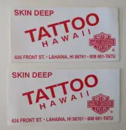 1 VINTAGE SKIN DEEP TATTOO HAWAII LAHAINA HARLEY DAVIDSON STICKER