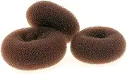 ERINGOGO 3pcs Hair Donut Bun Maker Coffee Color Hair Styler Rings for Women S Ballet Dance Recital Messy Ballerina Updo