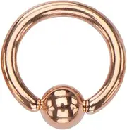 [BodyJewelryOnline] Rose Gold Plated Stainless Steel Captive Bead Ring (14G - 7/16 Inch - 4Mm Beads)