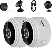 Secret Scope Camera, Secret Scope Magnetic Mini Security Camera, Wireless Monitor with Night Vision Function, Mini Wire-Free Monitor with Night Vision Function (White*2)