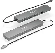 Plugable 11-in-1 USB-C Hub 100W USB-C Pass-Through, Laptop Docking Station Dual Monitor with 4K 60Hz HDMI, Compatible with Thunderbolt 4/3, USB-C Windows, Chromebooks, 1x USB-C, 3X USB, SD, Ethernet