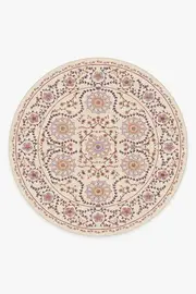 245' Round | Machine Washable Runner Rug | Kid & Pet Friendly | Indoor Rug | Suzani Purple Flatwoven Rug | Ruggable