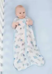 Mud Pie Blue Layette Baby Slumber Bamboo Sleeping Sack Bag Elephant 2142025 Boy