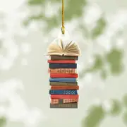 Bd Corner Shop Christmas Decorations Christmas Tree Shape Stacked Book Funny Book Acrylic Hanging Decorations Christmas Baubles B