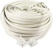 XYWHPGV 15M 49ft RJ11 6P4C Telephone Extension Cable Connector Grey White(a092f 14667 0d9c0 0e461 8602d 39a54