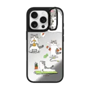 iPhone 16 Pro Mirror Ring Stand Case MagSafe Compatible Bean The Cat Fitness