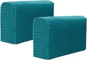 VALICLUD 2Pcs Elastic Sofa Armrest Covers Blue Arm Rest Towels for Furniture Protection Skin Friendly Material for Home Office Decor Easy to Clean and Maintain