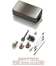 EMG HZ H4A BRUSHED CHROME PASSIVE HUMBUCKER PICKUP SHORT SHAFT POTS & WIRING