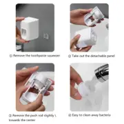Wall Mount Automatic Toothpaste Dispenser Toothpaste Squeezer Toothbrush Holder