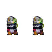 2PK Summit Global Mesh 12-Ball Sports Durable Mesh Ball Storage Carry Bag Black