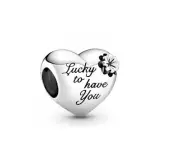 Genuine Pandora Heart and Clover Mom Family Charm 799364C00