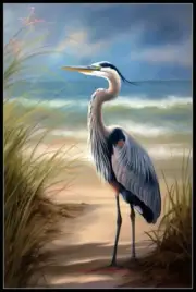 Blue Heron 2 - DIY Chart Counted Cross Stitch Patterns Needlework DMC Color