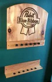 New Pabst Blue Ribbon pbr Wall Mount Billiards Pool Cue Stick Rack