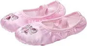 [LIFKOME] Ballet Practice Shoes for Kids Girls Stretch Satin Sequins Yoga and Dance Shoes Size 34 Pink
