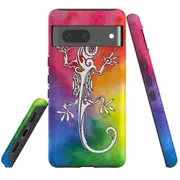 For Google Pixel 7 Case Tough Protective Cover Rainbow Lizard