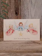 Vintage Christmas 5 Postcard Hark The Herald Angel's Sing Never Used Set of 5