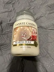 Yankee Candle North Pole Large Jar 22 Oz White Wax Peppermint Traditional Label