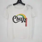 Grayson Threads Cheers T-Shirt Kids Unisex Medium White Short Sleeve New