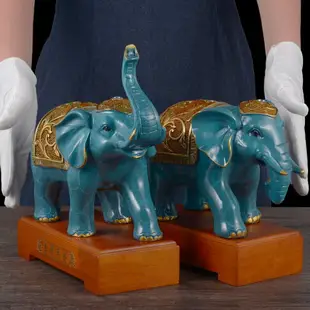 全銅大象擺件一對招財風水象家居客廳玄關電視柜裝飾店鋪開業禮品