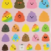 Gaia Rainbow Kawaii Poo Sticker Sheet Stickers Japan Collectible Gifts Planners