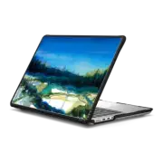 MacBook Pro 14-inch (M1 - M4) Impact Case NATURE REIGNS SUPREME 2 MACBOOK, FOREST TREES BLUE GREEN WATERCOLOR ABSTRACT PAINTING