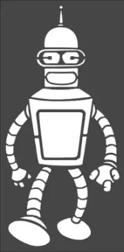 1- 5.5x11 inch Stencil, (VF-70) Bender Futurama (6mil)