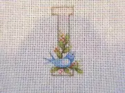 Anne Brinkley Hand Painted Needlepoint Canvas Alphabet Letter I Blue Bird 24 hpi