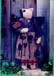 Liberty Patriotic Angel Cat Doll Pattern Soft Sculpture Country Folk Art