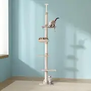 Cat Tree 290cm Tower Scratching Post Floor to Ceiling Bed Cat Furniture Pet Play
