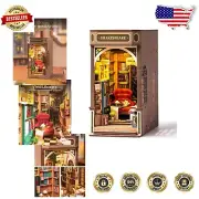 Artistic Wooden Book Nook Craft Kit - Create Your Own Cozy Miniature Library