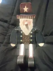 Vintage Uncle Sam Wooden Pull String Ornament Workshop 7"