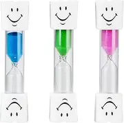 Children's Hourglass Teeth Brushing, ZKSMNB Hourglass 2 Minutes, The Smiley Toothbrushes Hourglass Ensures Children Brush Their Teeth in a Scientifically Appropriate Time (Pack of 3)