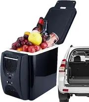 Small Car Refrigerator - Silent Small Travel Fridge - 6L Space-Saving Shockproof Cooler, Outdoor Refrigerator for Picnics, SUVs