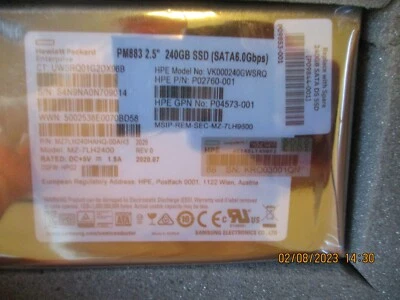 HP PM883 BRAND NEW INTERNAL SOLID STATE DRIVE 2.5'' 240 GB SATA 6 GHPS FREE SHIP