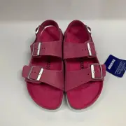 Birkenstock New w/ Box Milano Shimmering Fuchsia Suede Leather Reg Select Size