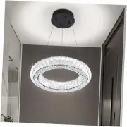 Modern LED Chandelier 1 Ring 8.7in Pendant Lighting for Kitchen Black D7.8"