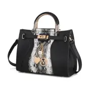 MKF Collection by Mia K. MKF-NKS-X526BK Cassia Snake embossed Vegan Leather S...