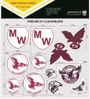620547 MANLY SEA EAGLES NRL TIMELINE OF CLUB EMBLEMS GIANT DECALS STICKER SHEET
