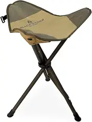 Black Sierra XL Tripod Hunting Stool, Lightweight Fishing Stool, Small Folding Camping Chair, Extra Wide Fishing Seat w/Steel Frame Supports 225 LBS, Tripod Hunt Chair for Backpacking and Hiking