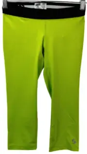 Soffe Grls DRI Capri Workout Legging 1125G- Lime/Black, Medium