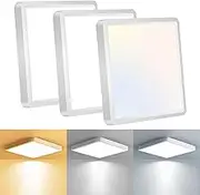 slochi 3 Pack LED Ceiling Light,15W 1500LM Bathroom Lights Ceiling 3000K/4000K/6500K, IP44 Waterproof Square Flush Ceiling Lighting, Ultra Thin Bathroom Light Fitting for Kitchen Living Room