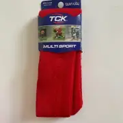 Vintage Red TCK Twin City MSK Large Sport Socks Red Multi Sport Tube Socks NOS