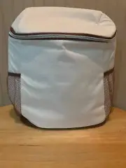 NEW DSW Backpack Insulated Cooler Cream/Brown Faux Leather Trim