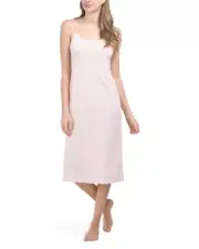 Natori womens Long Midi Gown XS Pink Blush Luxe Shangri La Tencel Knit Chemise