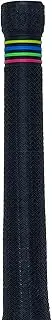 Gunn & Moore GM Cricket Bat Grips, HYPA, Premium Rubber Durable Zigzag Pattern, Suitable for Virtually All Bats, Full Size - 12 Inches, Black with Four Colour Hoops