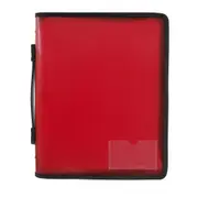 Marbig A4 File Zipper 3 O-Ring Binder w/ Handle 25mm Document Organiser Red