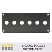 6 GANG BLACK ALUMINIUM TOGGLE SWITCH PANEL- Fit toggle 6 Way - ALLY 12v On Off